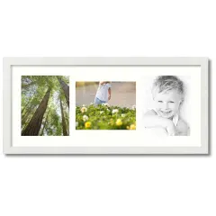 ArtToFrames Collage Photo Picture Frame with 3 - 8x10 inch Openings, Framed in White with Over 62 Mat Color Options and Plexi Glass (CSM-3966-117)