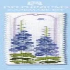 Textile Heritage Delphiniums Bookmark - Cross Stitch Kit Multicolor
