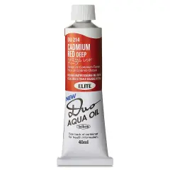 Holbein Duo Aqua Water Soluble Oils - Cadmium Red Deep, 40 ml tube