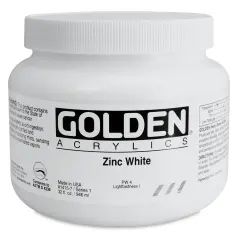Golden Heavy Body Artist Acrylics - Zinc White, 32 oz Jar