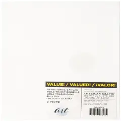 American Crafts Art Supply Basics Stretched Canvas 2/Pkg-8"X10"