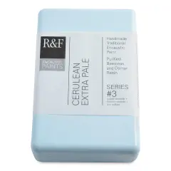R&F Encaustic Paint Block - Cerulean Extra Pale, 333 ml block