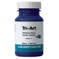 Tri-Art High Viscosity Artist Acrylic - Phthalo Blue Green Shade, 120 ml jar