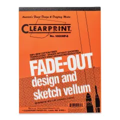 Clearprint Drafting and Design Fade-Out Vellum - 8 1/2" x 11", 8 x 8 Grid, Pad, 50 Sheets