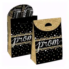Big Dot of Happiness Prom - Prom Night Gift Favor Bags - Party Goodie Boxes - Set of 12