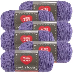Multipack of 6 - Red Heart With Love Yarn-Lilac