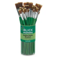 Blick Economy Golden Taklon Brush Set - Flats, Set of 40