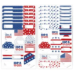 Big Dot of Happiness Stars & Stripes - Assorted Patriotic Party Gift Tag Labels - To and From Stickers - 12 Sheets - 120 Stickers