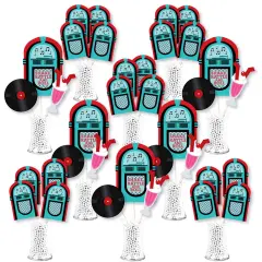 Big Dot of Happiness 50's Sock Hop - 1950s Rock N Roll Party Centerpiece Sticks - Showstopper Table Toppers - 35 Pieces