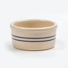 Martinez Pottery Heritage Blue Stripe Stoneware Ramekin No Lid 2 1/4" x 4 3/4"