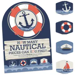 Big Dot of Happiness Ahoy - Nautical - Baby Shower or Birthday Party Scavenger Hunt - 1 Stand and 48 Game Pieces - Hide and Find Game