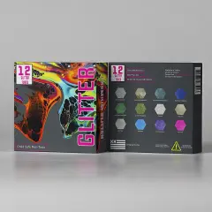 12 Glitter Tube Craft Box (0.34oz/9.6g) All-Purpose Ultrafine Glitter for Arts and Crafts, DIY Scrapbooks, Slime, Epoxy Resin, Kids Schools, Cosmetic, Nail Design, Shaker Tubes- PACK 2