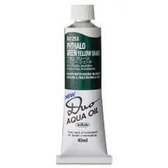 Holbein Duo Aqua Water Soluble Oils - Phthalo Green Yellow Shade, 40 ml tube