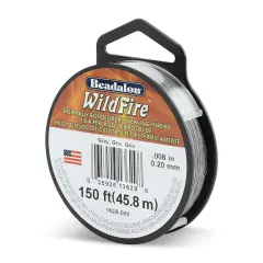 Beadalon WildFire Beading Thread - Grey, 0.008", 50 yds