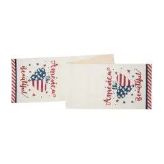 America The Beautiful 4th of July Patriotic Table Runner 13" x 72"