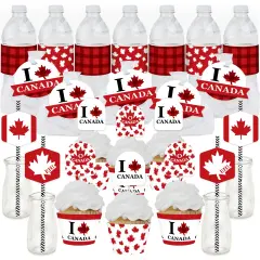 Big Dot of Happiness Canada Day - Canadian Party Favors and Cupcake Kit - Fabulous Favor Party Pack - 100 Pieces