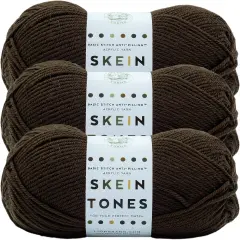 (Pack of 3) Lion Brand Basic Stitch Anti-Pilling Yarn-Skein Tones Ebony