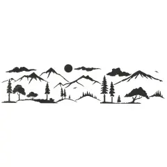 Mountain Silhouette Landscape Wall Stencil | 3146 by Designer Stencils | Animal & Nature Stencils | Reusable Art Craft Stencils for Painting on Walls, Canvas, Wood | Reusable Plastic Paint Stencil for Home Makeover | Easy to Use & Clean Art Stencil