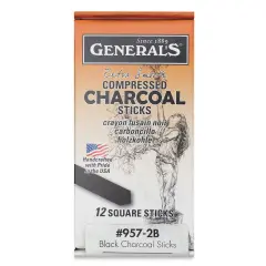 General's Compressed Charcoal - 2B, Pkg of 12