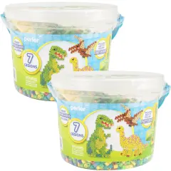 Multipack of 2 - Perler Fused Bead Bucket Kit-Dinosaur
