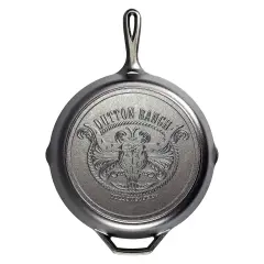 Lodge Yellowstone Cast Iron Skillet, 10.25 inch diameter with Steer Design, Pre-seasoned and Made in USA