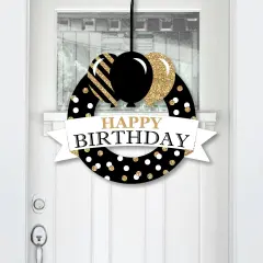 Big Dot of Happiness Adult Happy Birthday - Gold - Outdoor Birthday Party Decor - Front Door Wreath