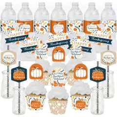 Big Dot of Happiness Happy Thanksgiving - Fall Harvest Party Favors and Cupcake Kit - Fabulous Favor Party Pack - 100 Pieces