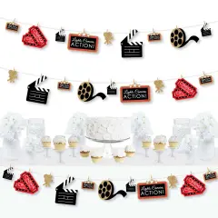 Big Dot of Happiness Red Carpet - Movie Night Party DIY Decorations - Clothespin Garland Banner - 44 Pieces