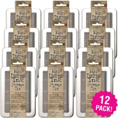 Multipack of 12 - Tim Holtz Mini Distress Ink Storage Tin-Holds 12