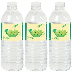 Big Dot of Happiness Double the Fun - Twins Two Peas in a Pod - Baby Shower or First Birthday Party Water Bottle Sticker Labels - Set of 20