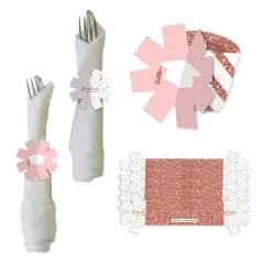 Big Dot of Happiness Rose Gold Grad - Graduation Party Paper Napkin Holder - Napkin Rings - Set of 24