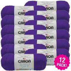 Multipack of 12 - Caron Simply Soft Solids Yarn-Iris