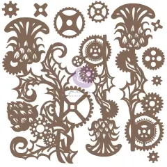 Finnabair Decorative Chipboard - Mechanical Thistle - 11 pcs