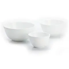 Mosser Glass Handmade Kitchen Mixing Bowls White Set of 3 Sizes