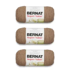 Bernat Super Value Honey Yarn - 3 Pack of 198g/7oz - Acrylic - 4 Medium (Worsted) - 426 Yards - Knitting/Crochet