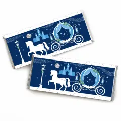 Big Dot of Happiness Fairy Tale Fantasy - Candy Bar Wrapper Royal Prince and Princess Party Favors - Set of 24