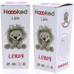 Multipack of 2 - Hoooked Lion Leroy Yarn Kit W/Eco Barbante Yarn-Beige & Taupe