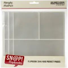 Simple Stories Sn@p! Pocket Pages For 6"X8" Flipbooks 10/Pkg-(1) 4"X6" & (2) 3"X4" Pockets