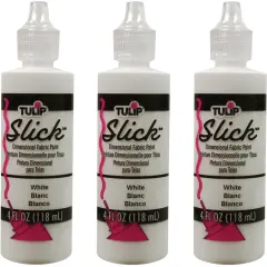 Multipack of 3 - Tulip Dimensional Fabric Paint 4oz-Slick - White