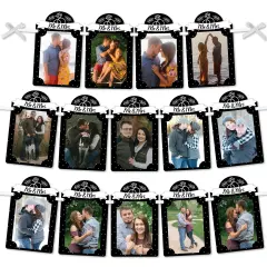 Big Dot of Happiness Mr. and Mrs. - DIY Black and White Wedding or Bridal Shower Decor - Picture Display - Photo Banner