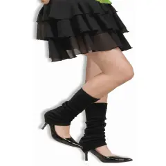 Women's Retro 80s Costume Accessory Black Adult Flashdance Legwarmers