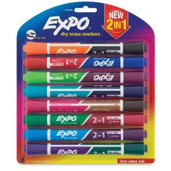 Expo 2-in-1 Dry Erase Markers - Set of 8