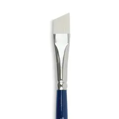 Silver Brush Bristlon Stiff White Synthetic Brush - Angle, Size 1/2", Short Handle