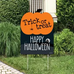 Big Dot of Happiness Trick or Treat - Outdoor Halloween Decorations - Happy Halloween Yard Sign - Welcome Yard Sign