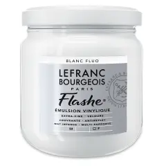 Lefranc & Bourgeois Flashe Vinyl Paint - Fluorescent White, 400 ml jar