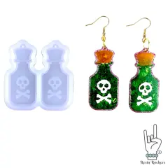 UV Safe Poison Potion Bottle Dangle Earring Mold for UV or Epoxy Resin Art