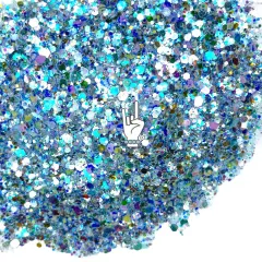 Cry Me A River Mirror Shine Tie Dye Pearlescent Pixie for Poxy Chunky Glitter Mix