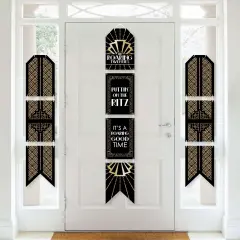 Big Dot of Happiness Roaring 20's - Hanging Vertical Paper Door Banners - 1920s Art Deco Jazz Party Wall Decoration Kit - Indoor Door Decor