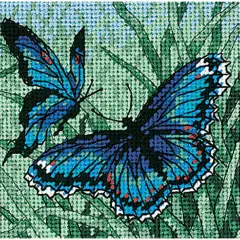 Dimensions Mini Needlepoint Kit 5"X5"-Butterfly Duo Stitched In Thread