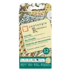 Sakura Zentangle Set - Set of 12, with Tan, Square Tiles